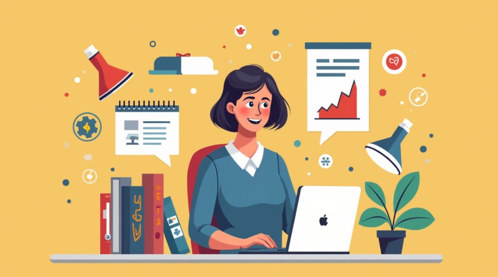 Ilustração informativa sobre Vender como afiliada sem aparecer: conceitos essenciais e aplicações práticas